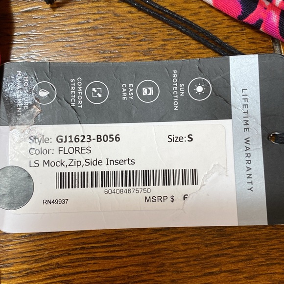 NWT Tail Golf Top Women’s Size S UPF 50 1/2 Zipper Long Sleeve Pink/Black Print - Picture 7 of 11